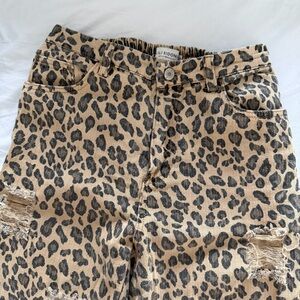 Lili Sidonio Leopard Print Ripped Jeans